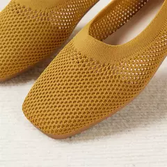 Sapatos baixos para mulheres, sapatos baixos, cabeça redonda, sólido, boca clara, malha doce, respirável, grande, solteiro, primavera, outono, moda, 2022 - Wolf Magazine