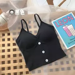 Camisola feminina de malha sem mangas, blusa feminina com botões, camisa monocromática, colete sexy com alça, vestido de verão, 2022 na internet