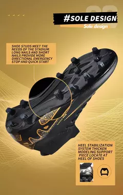 Botas de campo de futebol profissional para homens, grampos antiderrapantes, sapatos de treinamento de grama interna para crianças, sociedade original
