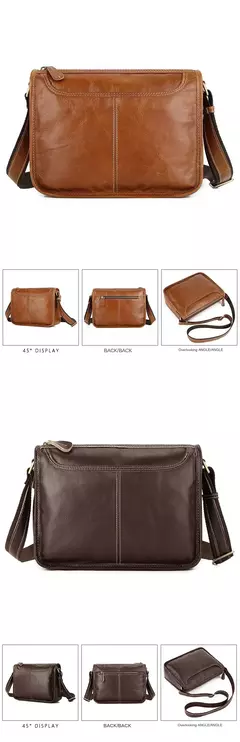Bolsa masculina tiracolo de couro de vaca, bolsa de ombro casual masculina, pequena e simples, nova - loja online