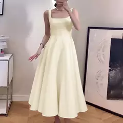 ZANZEA-Vestido Regular Feminino Sem Mangas, Vintage, Vestidos Linha A, Robe de Cintura, Casual, Colarinho Quadrado, Midi Robe, Feriado, Verão, 2022 - Wolf Magazine