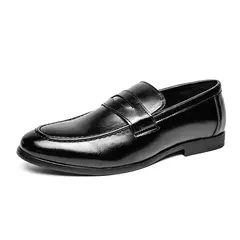 Mocassins de couro genuíno masculino, sapatos de negócios, vestido de noiva, moda casual, centavo, macio - comprar online