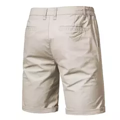 Calções de praia masculinos com elástico na cintura, 100% algodão, social, casual, negócios, alta qualidade, 10 cores, novo, verão, 2021 - comprar online