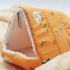 Bonito dos desenhos animados inverno coelho esquilo mini gaiola cobaia ninho pequeno animal ratos rato animal de estimação dormir cama hamster casa quente macio esteira - comprar online