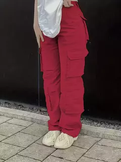 Imagem do Calça jeans de cintura alta feminina, jeans casual, rua, estilo hip-hop, na moda, Y2K