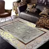 Ouro luxuoso grandes tapetes para sala de estar, Europa e América, Villa Hall d