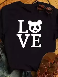 Maycaur-camiseta de manga curta para mulher, top solto com estampa de panda fofa, casual e solta, verão