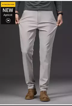 KUBRO-Calças de tecido fosco elástico para homens, calças formais, terno social, traje casual, primavera, outono, 2023 - Wolf Magazine