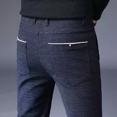 Calça reta justa justa xadrez masculina, terno de negócio masculino, calça de alfaiataria social, xadrez chinês masculino, 2022, até bem