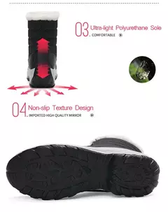 Imagem do Botas de neve de plataforma antiderrapante para mulheres, Ankle Boots de pele quente, Cunhas impermeáveis, Botas altas para coxa, Sapatos de inverno