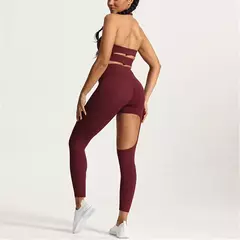 Conjunto de ioga de cintura alta para mulheres, sutiã esportivo, legging fitness, calça de treino, roupas para exercícios ativos, perneiras de ginástica, metal, 1 pc, 2pcs, 2024 - Wolf Magazine