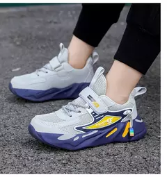 Imagem do Sapatos de malha antiderrapante respirável infantil, tênis de corrida casual, sapatos de caminhada para crianças, meninos, meninas