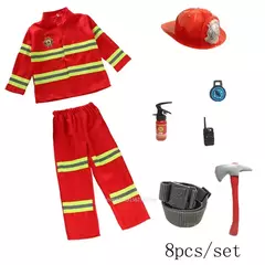 Crianças bombeiro cosplay traje meninos meninas halloween carnaval festa sam bombeiro uniforme workwear presente de natal na internet