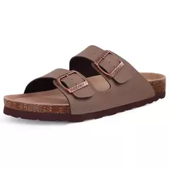 Imagem do Chinelos Antiderrapantes Kidmi-Camurça para Homens e Mulheres, Mulas Clássicas de Cortiça, Sandálias Fivela Ajustável, Moda Exterior