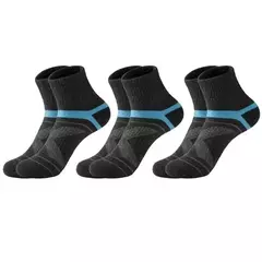 Meias esportivas pretas masculinas, casual, macia, correndo, verão, absorvem o suor, respirável, meia masculina, alta qualidade, 3 pares - comprar online