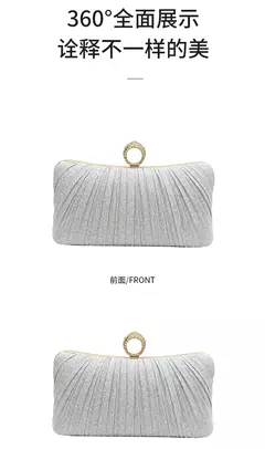 Imagem do Bolsa de ombro longa quadrada plissada para mulheres, bolsas de noite, bolsa elegante, bolsa de festa, casamento, baile, aniversário, luxo, novo