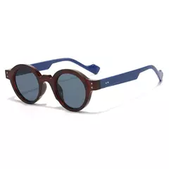 Óculos redondos punk para homens e mulheres, tons de cor dupla, decoração rebites retrô, moldura de lente clara, tendência, UV400 - loja online
