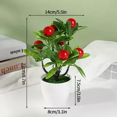 Imagem do Árvore plástica artificial do bonsai para a decoração home, plantas envasadas, potenciômetro pequeno da simulação, arranjo da flor, ornamentos do jardim