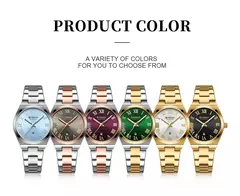 Curren-relógio de pulso de aço inoxidável feminino, cor do ouro, impermeável, quartzo, romântico, presente para namorada - Wolf Magazine