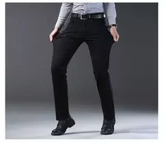 Wthinlee-Calça Jeans Stretch Casual Masculina, Calças Jeans Trabalho, Roupa de Marca Masculina Clássica, Azul, Preta, Nova, Moda - Wolf Magazine