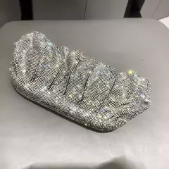 Handmade Strass Evening Clutch Bags com Punho Brilhante, Novas Dobras Bolsas, Handmade Bolsas, Designer De Luxo, Festa De Casamento, Alta Qualidade - Wolf Magazine