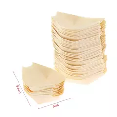 Imagem do Barco De Madeira Descartável Para Sushi, Salada Sobremesa Tigela, Tigela De Madeira De Pinho, Bandeja De Placa, 50PCs