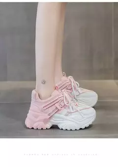 Imagem do Sapatos femininos sapatos casuais primavera tênis plataforma mulher-sapatos tênis moda feminina sola grossa 2024 rosas formadores aumentados i