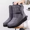 Botas de neve impermeáveis antiderrapantes para mulheres, sapatos de plataforma, tornozelo quente, sapatos acolchoados de algodão, inverno
