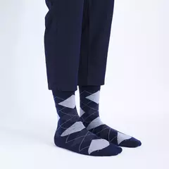 Meias masculinas de algodão penteado, preto, Argyle legal, meias casuais, plus size, alta qualidade, respirável, 5 pares na internet