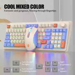 USB Wired Game Keyboard and Mouse Set, Iluminado, Desktop, Laptop, Casa, Escritório, Feminino, Masculino, K820 - loja online