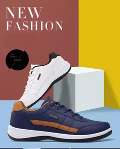 Sapatos masculinos de couro pu tênis tendência casual respirável lazer masculino tênis antiderrapante calçados vulcanizados tenis masculino - Wolf Magazine