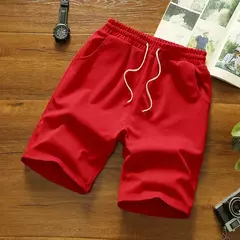 Calções de cordão monocromático casual masculino, Ginásio, Desporto, Basquetebol, Corrida, Fitness, Praia, Roupa masculina, Verão, 5XL - loja online