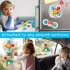 Imagem do Ventosa giratória para bebê, coordenação olho-mão, treinamento educacional, banho e brinquedo de viagem, aniversário e presente de Natal, 3pcs