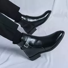 Botas altas de luxo masculinas, botas marrons de motocicleta, moda plataforma, botas masculinas, sapatos de couro casuais, alta qualidade na internet