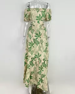 Vestido de balanço de manga curta feminino, temperamento sexy, deslocamento, slim fit, estampado, oco, renda para cima, balanço grande, cintura alta, dr na internet