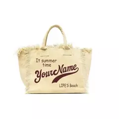 Bolsa de lona elegante e personalizável para mulheres, praia de verão, grande capacidade, bolsa pendular, presentes de casamento - Wolf Magazine