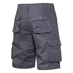 Calções de algodão de bolso múltiplo masculino, macacão de cor sólida de alta qualidade, casual ao ar livre, calças curtas esportivas, novo verão - comprar online