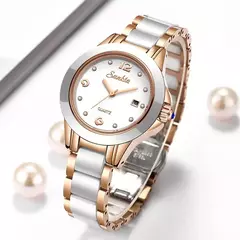 Imagem do Mulheres Relógio de Pulseira de Ouro Rosa, Moda Feminina, Novo, Criativos, Impermeável, Data, Relógio, senhoras, Mulher, Menina, 2023