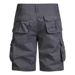 Calções de algodão de bolso múltiplo masculino, macacão de cor sólida de alta qualidade, casual ao ar livre, calças curtas esportivas, novo verão