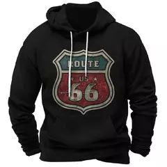 Homens e mulheres Route 66 3D Print Hoodies, moletons vintage, fatos de treino, roupas masculinas, moda na internet