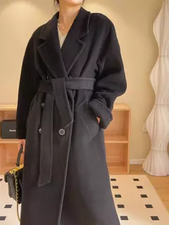 Casaco de Cashmere Camel Classic, casaco de lã de comprimento médio, novo, 101801, outono e inverno - loja online