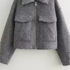 Jaqueta TRAF com fecho de correr para mulheres, casaco curto, casaco de Tweed, casaco demi-season, novo para outono e inverno - comprar online