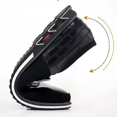 Sapatos masculinos de couro para slip-on, sapatos de sola macia, casual para negócios, escritório clássico, costura elegante - comprar online