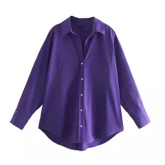 TRAF-Camisa multicolor de botões para mulheres, blusa de manga comprida, blusas extragrandes, streetwear feminino, verão - comprar online