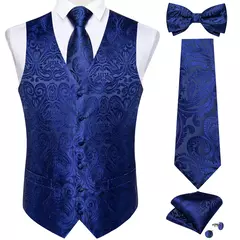 Festa de casamento ouro colete paisley floral jacquard colete masculino 4 pçs colete gravata lenço anel hanky abotoaduras conjunto dibangu na internet