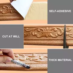 10m/rolo 3d guarnição de parede linha rodapé borda auto adesivo à prova dwaterproof água rodapé papel de parede adesivo para sala decoração casa - loja online