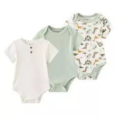Imagem do Kiddiezoom-Unisex Four Seasons Cartoon Bodysuits, Soft Cute infantil Onesies roupas, Baby Shower Gift, menino e menina, 3 pcs por lote
