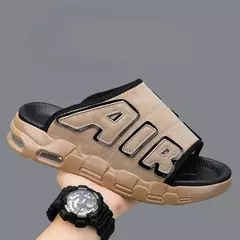 Imagem do Chinelos esportivos antiderrapantes masculinos, chinelos com design de almofada de ar, escorregador macio, verão, novo