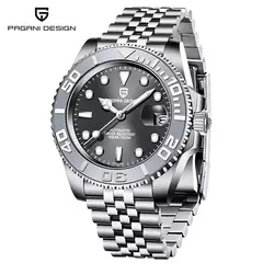 Pagani design esportes masculino relógio de pulso mecânico safira luxo relógio automático para homem aço inoxidável à prova dwaterproof água - loja online