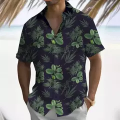Camisa de praia masculina com impressão 3D, manga curta, extragrande, botão, solta, casual, havaiana, rua, diário, moda verão - comprar online
